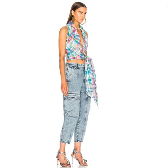 Marques Almeida Plaid Halter front tie top Size XS - Picture 2 of 12